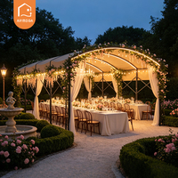 Tente d'événement à toit arqué, auvent réglable, portable, pliable, rétractable en aluminium, tente tunnel pour restaurant, extérieur, garage