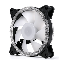 Ventilateur de boîtier PC à motif diamant double face, 120 mm, multicolore, ventilateur de refroidissement pour jeux PC, ventilateur LED ARGB