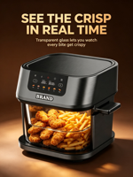Friteuse à air numérique en verre Anbolife 3,5L 5L 1500W avec panier en verre, voyant lumineux 360° °   OEM ODM CE CB
