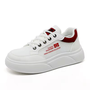 Zapatos Deportivos de Mujer con Cordones, Transpirables, de Malla, Blancos, con Suela Gruesa, Hechos en China, Tendencia de Moda - Product Image 2