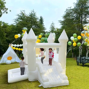 Trampolín de boda blanco para exteriores, castillo inflable, Tobogán de trampolín para fiesta de cumpleaños, ventas directas de fábrica de estilo europeo - Product Image 1