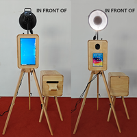 Pasokan Langsung Pabrik, Stand Foto DSLR iPad Kayu Retro yang Dapat Disesuaikan dan Dudukan Printer, Cocok untuk Pernikahan, Pesta