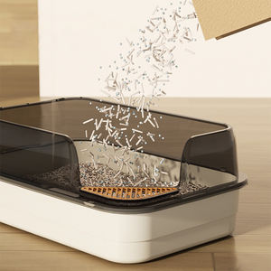 Halbgeschlossene Umweltfreundliche Große Katzenkiste aus Kunststoff, Leicht zu Reinigen, Geruchsbeseitigung, Katzentoilette - Product Image 4