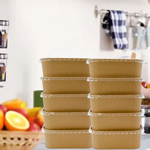 صندوق غداء من الورق المقوى القابل للتحلل الحيوي بشعار قابل للتخصيص، متوفر بأشكال مربعة ومستطيلة للوجبات الجاهزة والسلطات والحلويات - Product Image 5