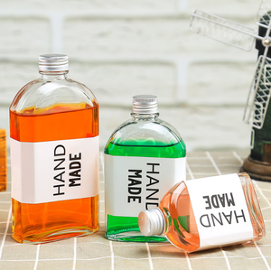 <strong>100ml</strong> 300ml Flat Flask Beverage Ice Cold Brew Coffee Drinking Glass <strong>Bottle</strong> <strong>with</strong> Aluminum Cap for Packaging - Product Image 5