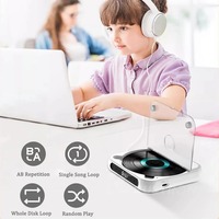 Lecteur CD portable avec 5 modes de lecture, écran tactile, compatible BT, écouteurs, mini lecteur CD Walkman pour étudiants, hommes et femmes