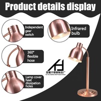 Lampe chauffante de luxe pour hôtels et restaurants, support de lampe chauffante à tête unique, or rose, pour table, chauffe-plats, pizza et barbecue