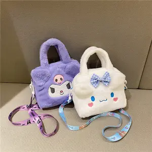 Kawaii Plush Cinnamoroll Melody Kuromi Tote Handbags Shoulder Bags Messenger Sanrios Bags