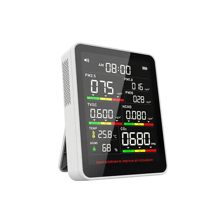 Monitor del Gas 8 in 1 ad alta sensibilità monitoraggio dell'inquinamento atmosferico Indoor misuratore di Co2 Monitor della qualità dell'aria