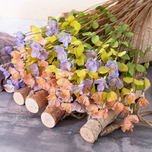 CallaFloral Fleurs Artificielles Branche Unique Rose et Violet Bouquet pour Mariage Décoration Maison YC1108 - Product Image 1