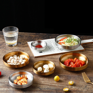 DFHS1 Plato para Salsas de Doble Pared de Acero Inoxidable 304, Vajilla Coreana, Tazón para Kimchi - Product Image 2