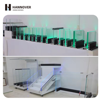 Rampe en verre sans cadre HANNOVER résistante aux intempéries avec profil en U, LED intégrée, étanche et anti-éclaboussures de sel pour balcon et escalier