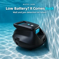 Robot de piscine sans fil, sans tuyau ni câble, batterie 4500 mAh, autonomie 100-120 min, retour automatique en cas de faible batterie pour piscines hors sol
