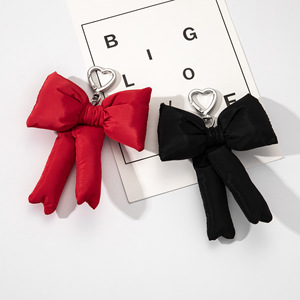 Wholesale Checkered Bowknot Puffy Padded Preppy Bow Keyring Purse Bag Charm Cute <b>Ribbon</b> Plaid Pattern Coquette Bow Keychain - Product Image 4