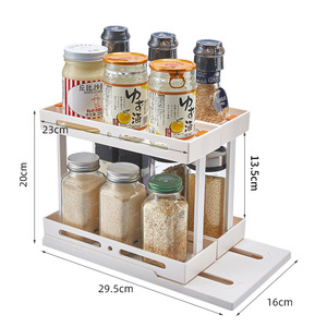 Nouveau multi-fonctionnel <span class=keywords><strong>2</strong></span> niveaux coulissant organisateur cuisine extractible bureau assaisonnement support sous évier organisateur support de stockage supports - Product Image 5