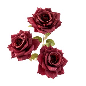Roses artificielles Pingping, 3 têtes, couleur cappuccino, fleurs en soie pour décoration de voiture de mariage, décoration intérieure, arrangements floraux - Product Image 5