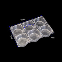 Insert de plateau à biscuits à 6 compartiments - Séparateur en plastique transparent pour l'emballage des biscuits et des gâteaux, empêche la casse, design empilable, sans danger pour les aliments