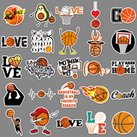 Autocollants imperméables en Pvc personnalisés pour le sport, le basket-ball, pour boîte à barres de traction, valise, tables, sacs à main, guitare et livres, 50 pièces