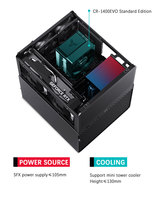 JONSBON3 NAS Chassis ITX Motherboard/Casing Aluminium/Power Supply SFX/Struktur Kompartemen Atas dan Bawah/8+1 Slot Hard Disk