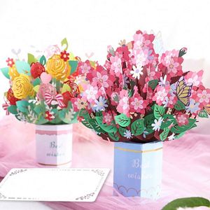 Bouquet de fleurs 3D imprimé en sérigraphie pour cartes de vœux de la Saint-Valentin - Cadeaux promotionnels originaux - Product Image 4