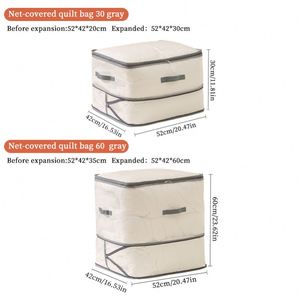 Clear Visual Design Waterproof Wardrobe Clothes Quilt Organizer <b>Bag</b> <b>Compressed</b> Storage <b>Bag</b> with Zipper - Product Image 4