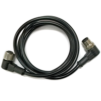 Kustom PUR PVC Sensor 4 5 8 12 17 PIN M12 Dibentuk Kabel Konektor Miring