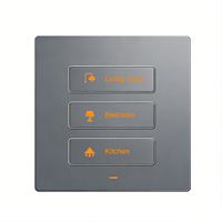 Interruptor Inteligente WiFi Zigbee Lanbon, Panel Táctil, Sin Cable Neutro, 2 Botones, 3 Vías, Control Multi-escena, Compatible con Smart Life para App