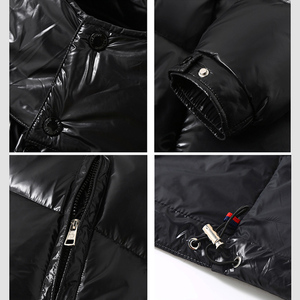 Custom <strong>Black</strong> Designer Puffer Jacket Glossy <strong>Men</strong> Shiny Down <strong>Coat</strong> - Product Image 5