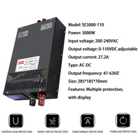 MZMW 3000W Affichage numérique 0-110V 27A Laboratoire SMPS Transformateur industriel réglable CC/CV Alimentation à découpage AC DC