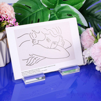 Présentoir transparent écologique de fente de carte de signe de support de cartes d'acrylique