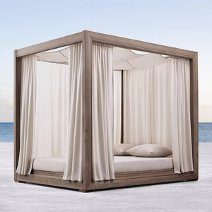 <span class=keywords><strong>Lettino</strong></span> <span class=keywords><strong>prendisole</strong></span> in teak con baldacchino, matrimoniale, in legno, da esterno, di alta gamma, per piscina di hotel - Product Image 2