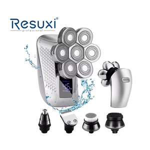 Rasoio Elettrico Resuxi HM-1686 5 in 1 per Uomo, Impermeabile, per <span class=keywords><strong>Rasatura</strong></span> <span class=keywords><strong>a</strong></span> <span class=keywords><strong>Secco</strong></span> e Umido, con 7 Testine - Product Image 1