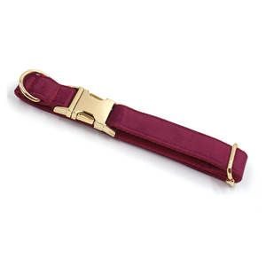 Großhandel umwelt freundliche Wein rot Hund Haustier Halsband personal isierte Samt verstellbare Hunde halsband solide Haustier liefert führt - Product Image 2