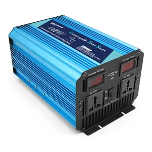 Inverter Daya Gelombang Sinus Murni, Konverter 1000W DC 12V 24V Ke UE Tipe AC 220V 230V 240V