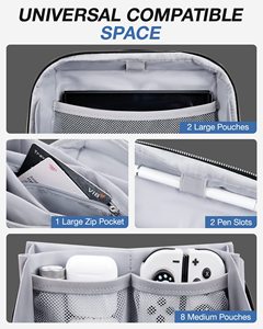 Sac de rangement léger pour câbles, multi-compartiments, pour voyages, électronique, pochette de rangement pour appareils électroniques - Product Image 3