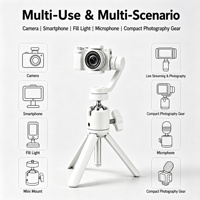 Support de caméra universel à rotule en métal robuste, support rotatif 1/4, adaptateur de trépied pivotant pour projecteur de lumière LED blanche