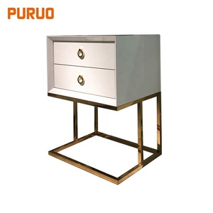 Modern Style Bed Room <strong>Small</strong> Wooden Nightstand Metal Locker <strong>Bedside</strong> Corner <strong>Table</strong> - Product Image 4