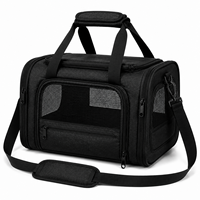 Sac de transport souple en tissu Oxford respirant pour animaux de compagnie sous l'assise d'avion, avec logo personnalisé, pour petits animaux, vente en gros et au détail