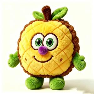Peluche de Piña Amarilla y Verde Personalizado, Peluche de Piña Redonda y Regordeta, Juguete de Peluche de Fruta Tropical para Niños - Product Image 2