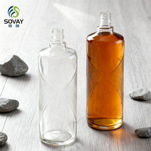 Botella de Vidrio Transparente de 500 ml con Diseño Único para Ginebra, Whisky, <span class=keywords><strong>Ron</strong></span>, Vodka, <span class=keywords><strong>Licor</strong></span> y Tequila, con Tapa de Rosca - Product Image 3
