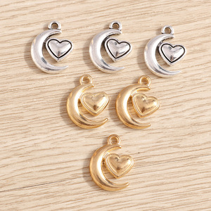 Weny, 20 piezas por paquete: Nuevo colgante de luna con diseño de corazón de melocotón, collar de pulsera con corazón, colgante accesorio para llavero - Product Image 2