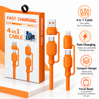 Nouveau câble USB Type-C 4-en-1 240W pour iPhone et Android, charge rapide 5A, gaine en nylon, 1,2 m