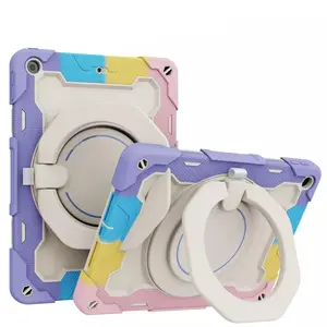 Capa de silicone para iPad mini 4/5/6 portátil, capa de silicone macio para tablet e tablet, portátil com três camadas à prova de choque, ideal para crianças