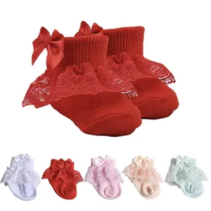 ขายส่ง ลูกไม้ socking baptism baby-ตาไก่เด็กผู้หญิงวัยหัดเดิน,ถุงเท้าผ้าลูกไม้สีล้วนแต่งระบายมีแขน DGKH-045