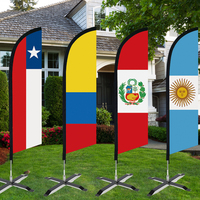 Bandera Publicitaria Exterior, Solo Asta Swooper, Bandera Personalizada para Playa, Bandera Nacional de Alemania, Chile, Ecuador, Bandera de Pluma Corporativa