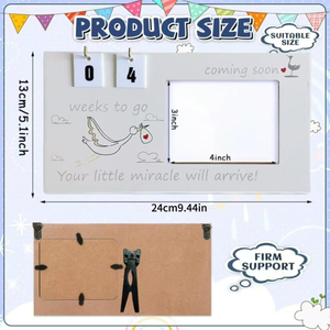 Quadro de Madeira Personalizado para Primeira Foto do Bebê, Ultrassom, Design Moderno, Impressão Digital Colorida Ecológica - Product Image 3