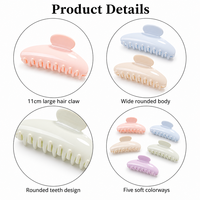 Pince à cheveux en PC couleur pastel, pince à mâchoire douce pour femmes, pour coiffure quotidienne, logo personnalisé disponible
