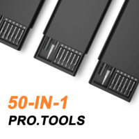 Boîte à outils de réparation électronique manuelle magnétique de précision professionnelle Yiyun 50-en-1, embouts de tournevis Phillips en acier S2, OEM