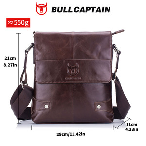 กระเป๋าหนังแท้ BULLCAPTAIN แฟชั่นสะพายไหล่ กระเป๋าเดินทาง กระเป๋าสะพายข้างผู้ชาย - Product Image 5