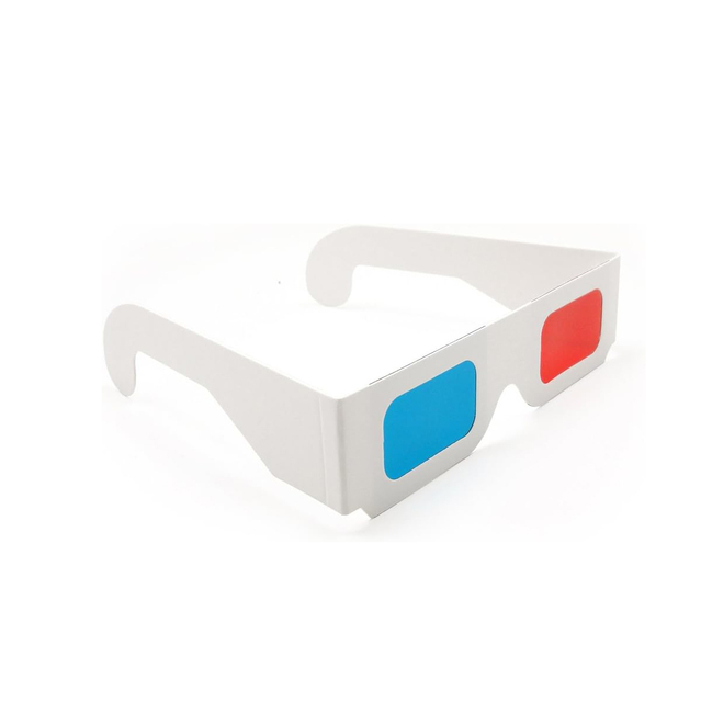Red and Blue Paper 3D Anaglyph Glasses with PET Lenses 50-80" Virtual Screen Compatible for Computers/TVs/Projectors